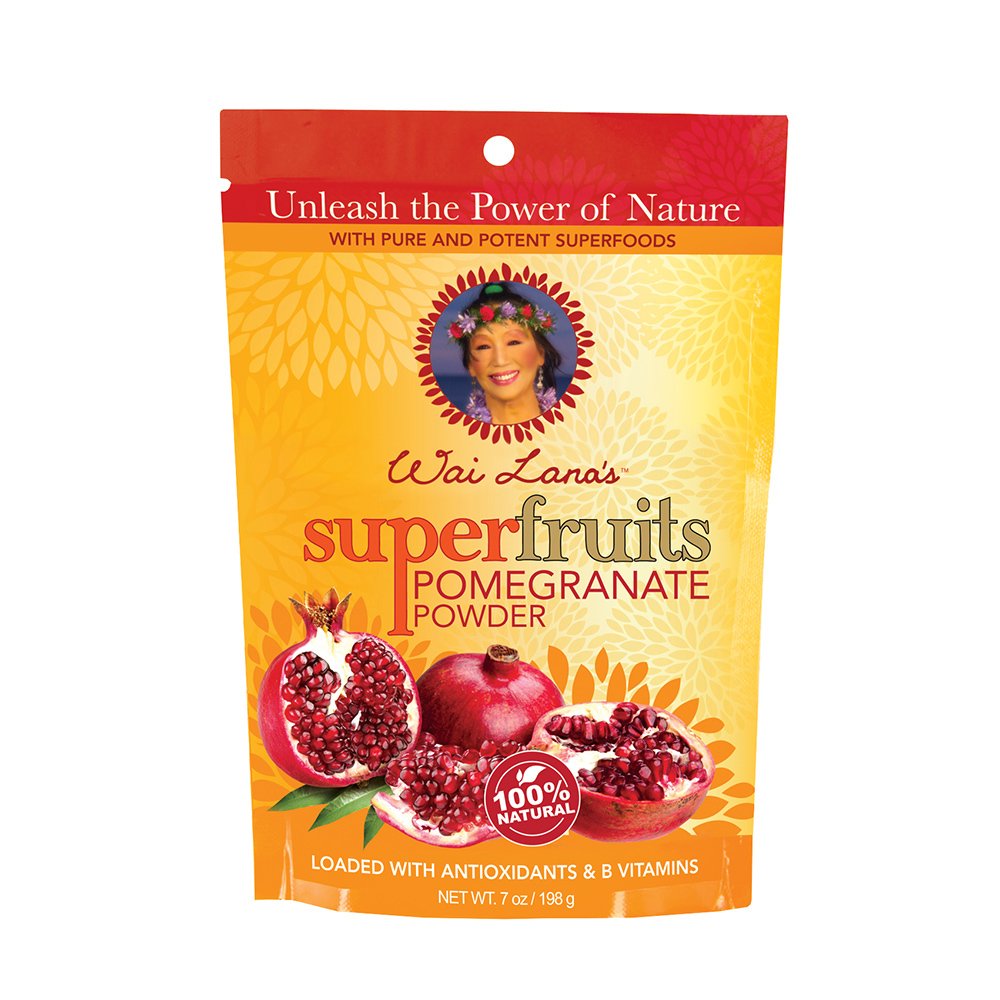 Wai Lana Superfruits Powder - Pomegranate Flavor, 7oz | Antioxidant-Rich Superfood Supplement for Smoothies, Yogurt & Healthy Drinks