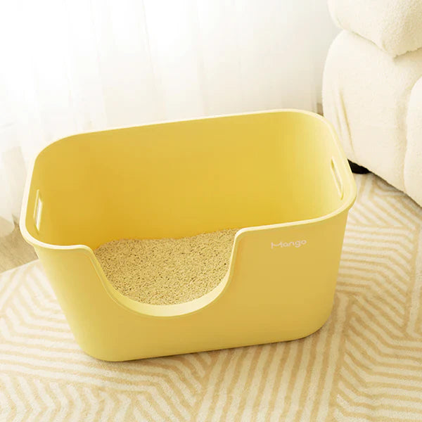 Premium Mango Wood Cat Litter Box Tray - Open Design for Small & Medium Cats | Comfortable & Easy Access | Perfect for Home, Apartment, or Travel Use