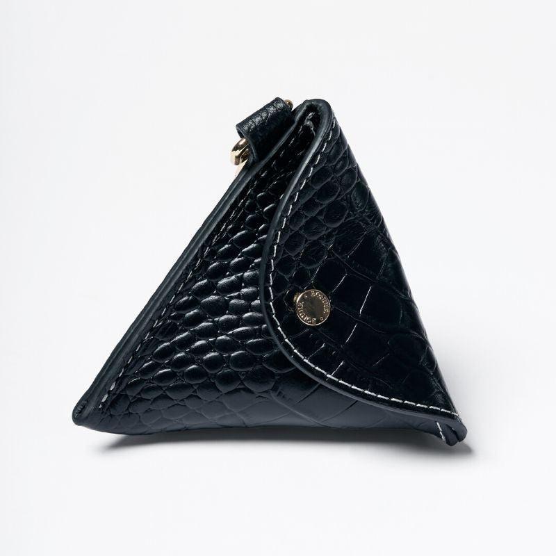 Premium Obsidian Black Leather Dog Poop Bag Holder - Stylish & Durable for Walking, Hiking, and Outdoor Adventures