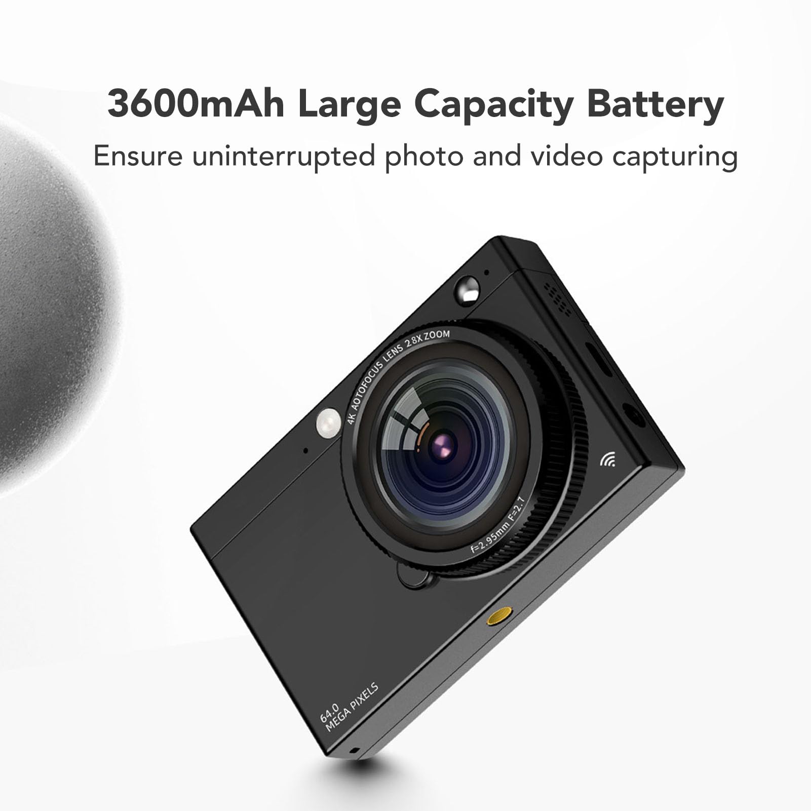 4K 64MP Vlogging Camera with 28X Zoom - Compact Travel Camera for Photography & Video