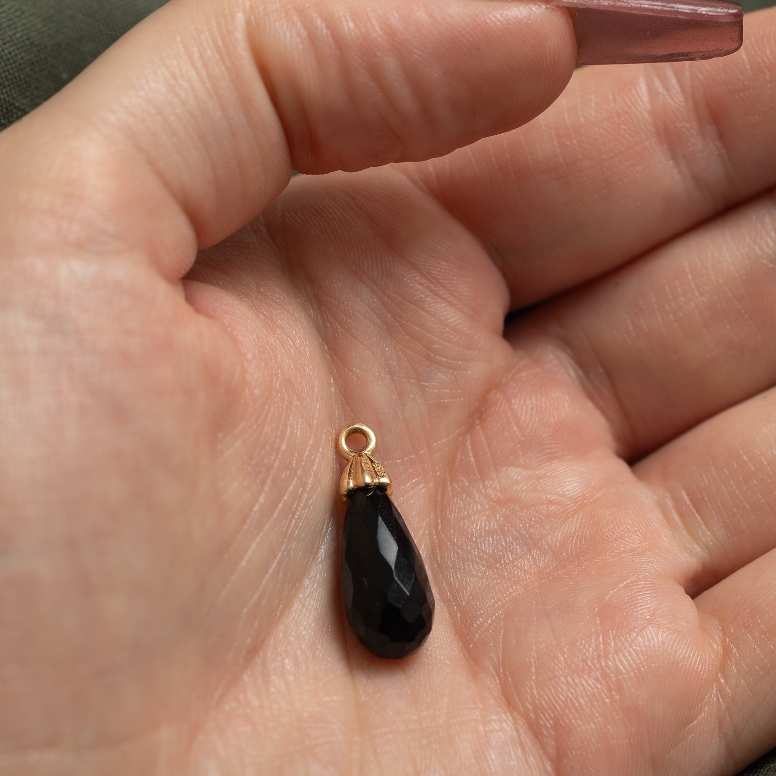 6.00ct Faceted Onyx Drop Pendant Necklace - Elegant Black Gemstone Jewelry for Women | Perfect for Evening Wear, Parties & Special Occasions