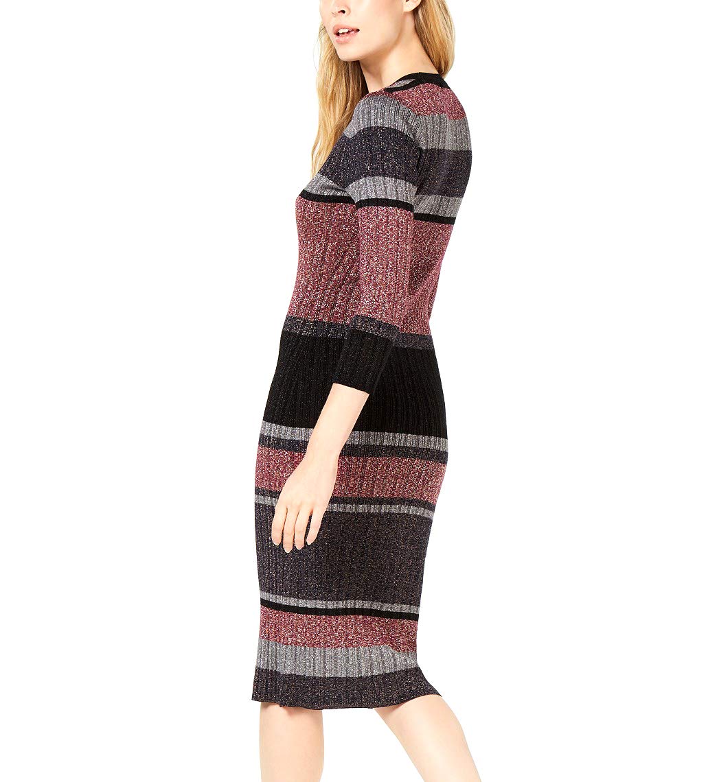 Bar III Women's Striped Sweater Dress in Cocoa Rose - Soft Knit Long Sleeve Tunic Dress for Fall & Winter | Perfect for Office, Date Night and Casual Outings