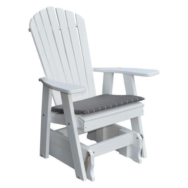 A & L Furniture Poly Adirondack Gliding Chair - Outdoor Patio Rocking Chair with Weather-Resistant Polyethylene - Perfect for Garden, Deck, and Poolside Relaxation