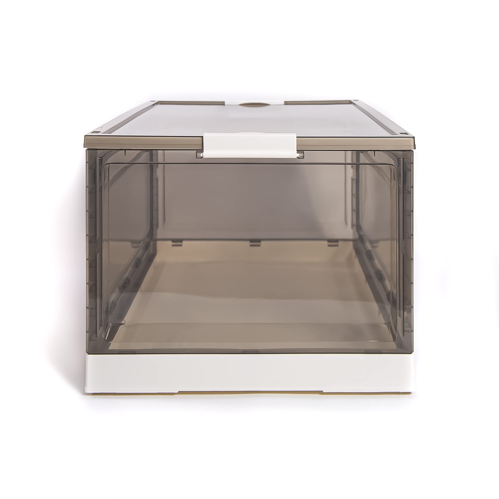 Best 2-Pack X-LARGE Storage Bins with Side Opening - Stackable, Collapsible & Foldable Storage Boxes for Home & Office Organization (White) - Perfect for Closet, Garage, Kids Room & Pantry Storage