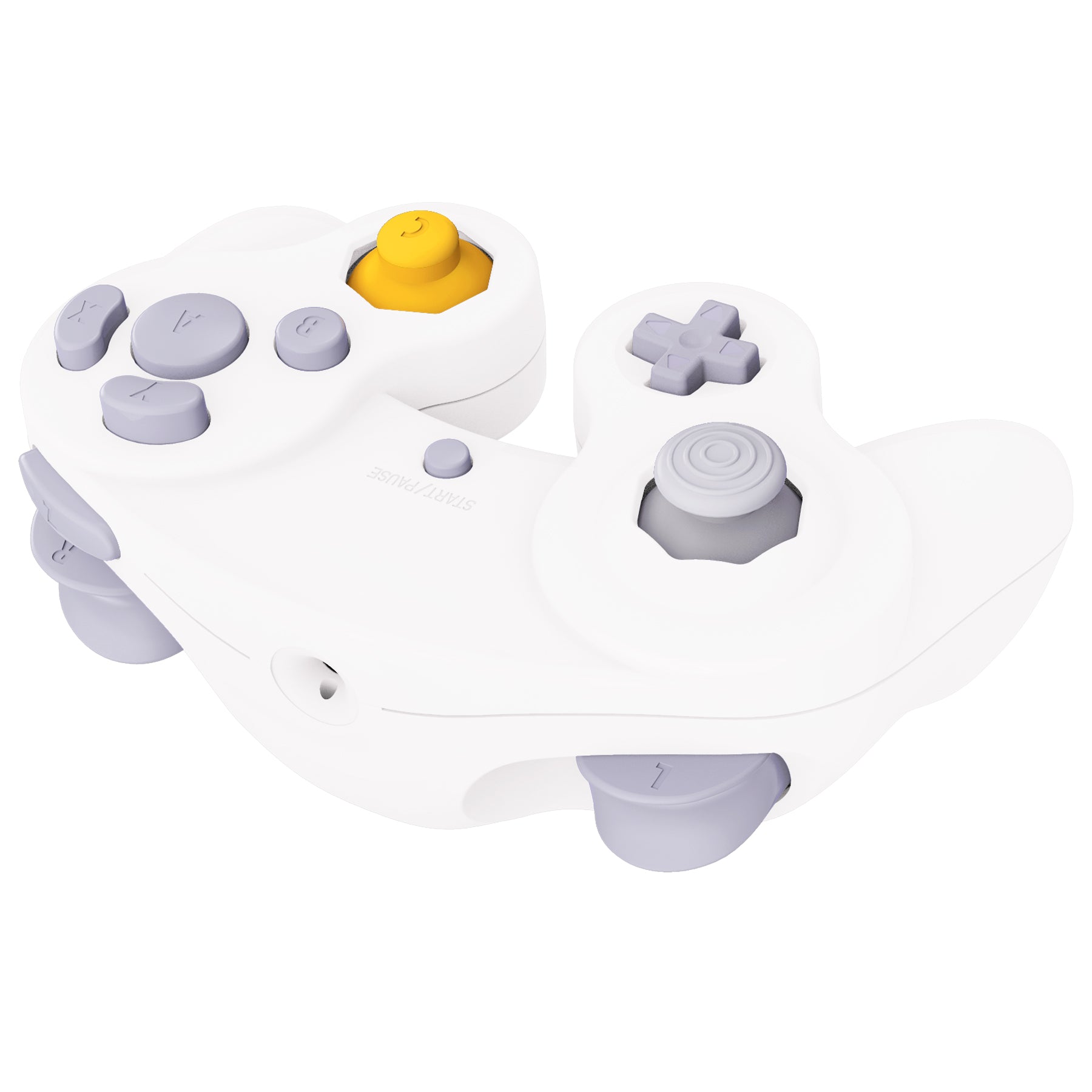 eXtremeRate White Replacement Faceplate & Backplate with Buttons for Nintendo GameCube Controller (NGC) - Perfect for Gaming, Repair & Customization