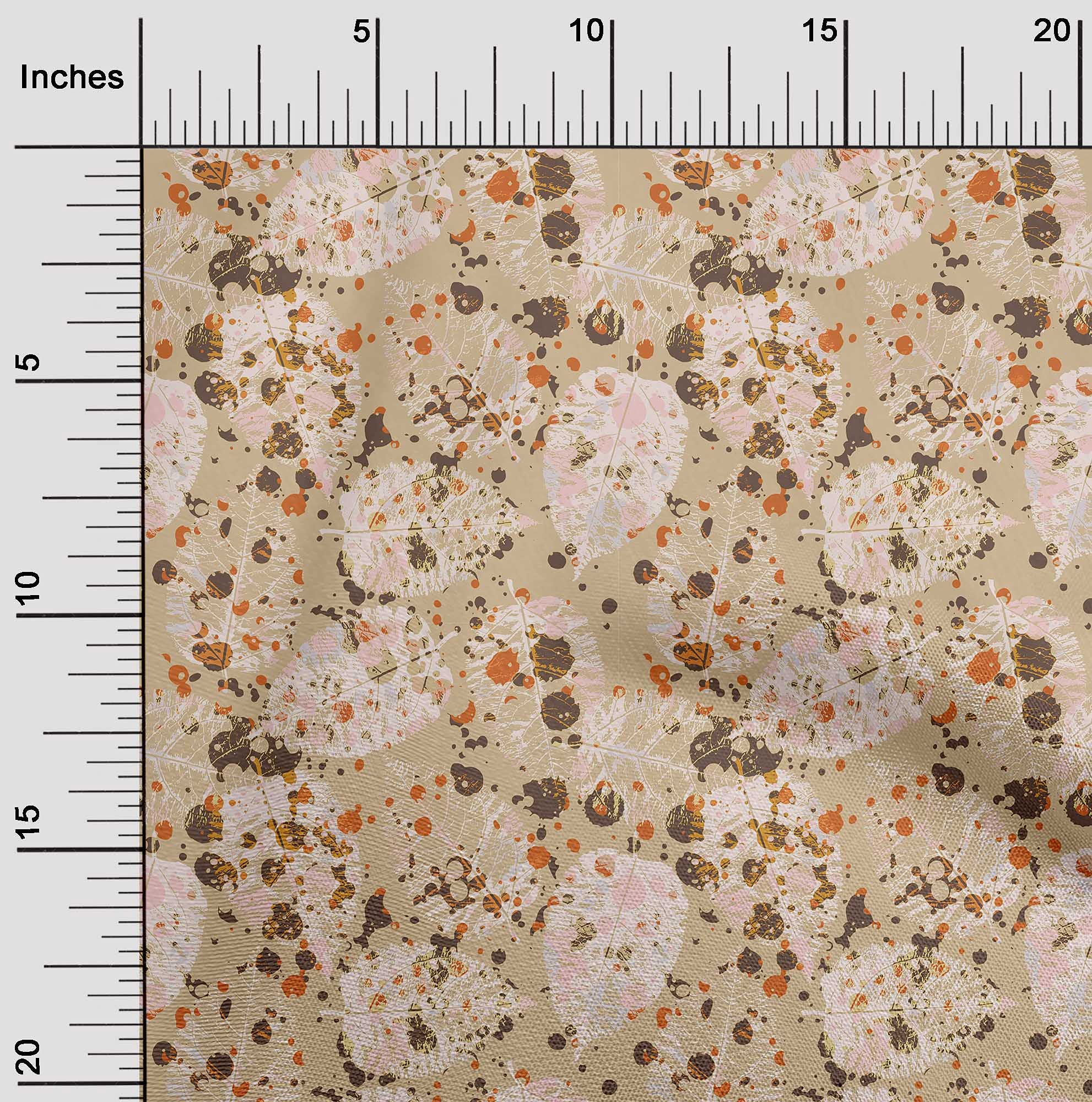 Premium Cotton Silk Dark Beige Abstract Print Fabric by The Yard - 42 Inch Wide for DIY Clothing, Dresses, Scarves & Home Decor Sewing Projects