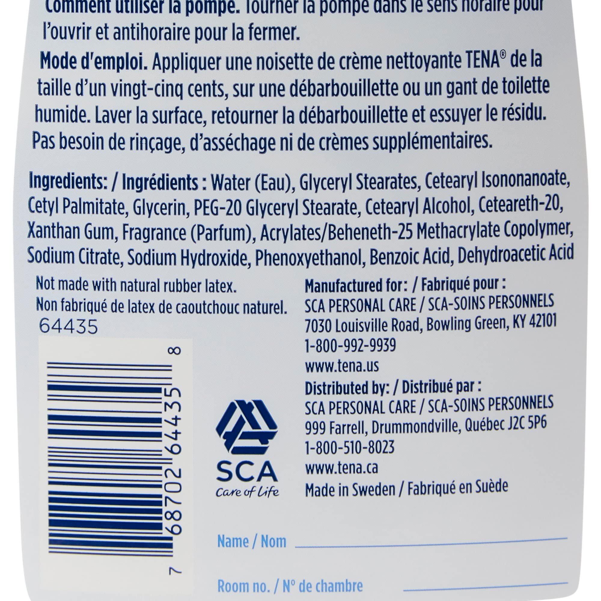 TENA ProSkin Cleansing Cream - Rinse-Free Body Wash with Mild Scent, 33.8 oz Pump Bottle (1 Count) - Ideal for Elderly Care, Incontinence & Bedridden Patients