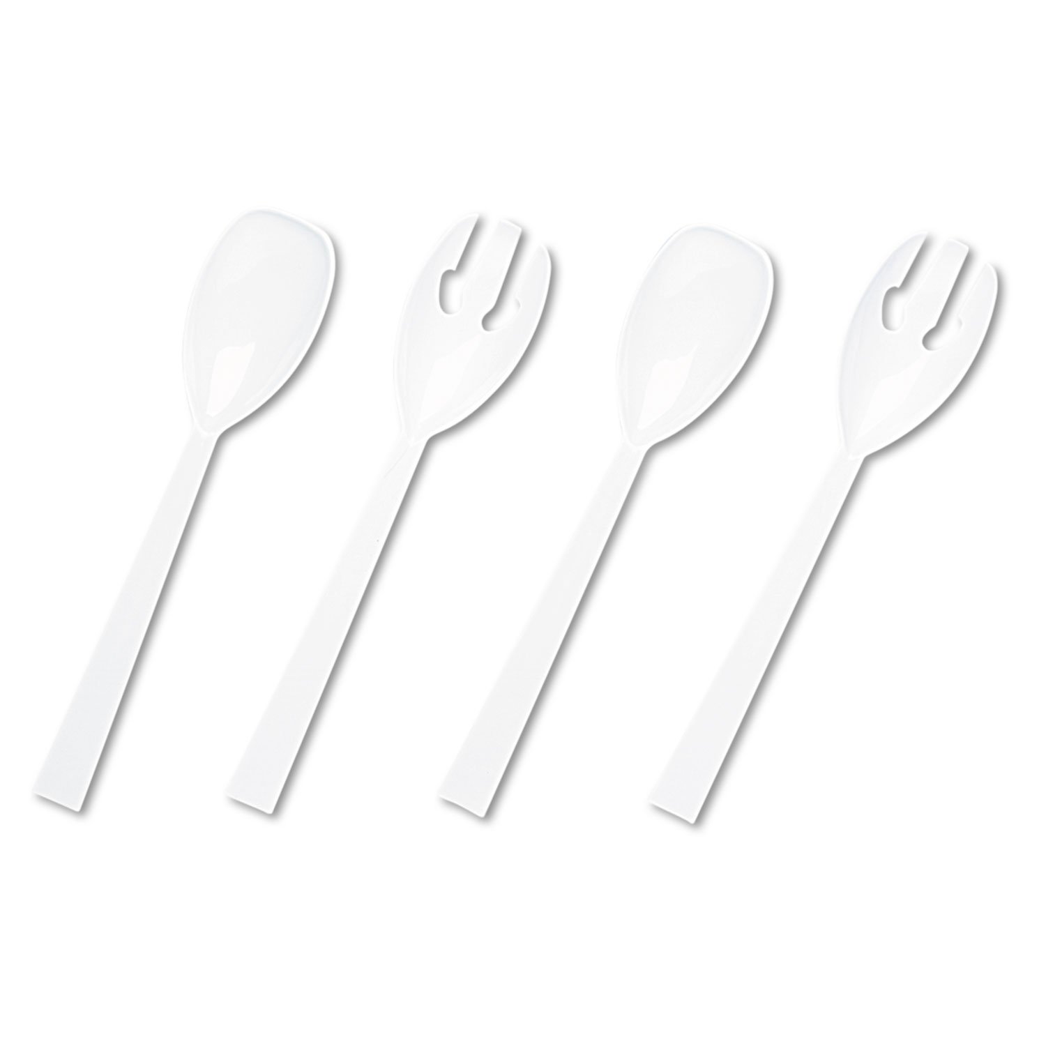 Premium Plastic Tableware Set - 24 White Forks & 24 Spoons for Parties, Picnics & Catering | Durable Disposable Cutlery for Events, BBQs & Home Dining