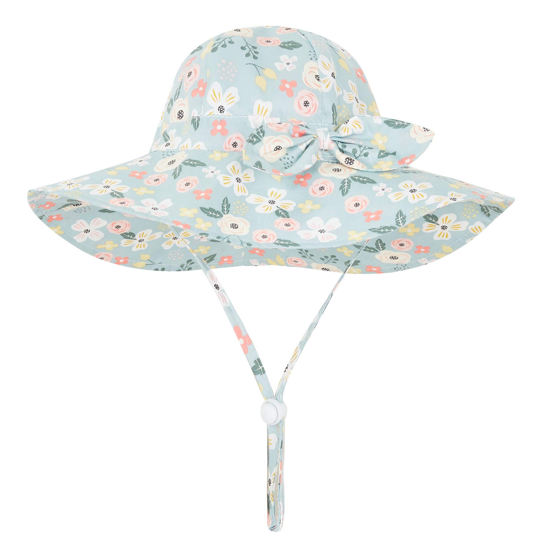 UPF 50+ Baby Girls Sun Hat - Wide Brim Bucket Hat for Toddlers & Infants - UV Protection Beach Hat for Summer Outdoor Play, Park, and Pool Activities