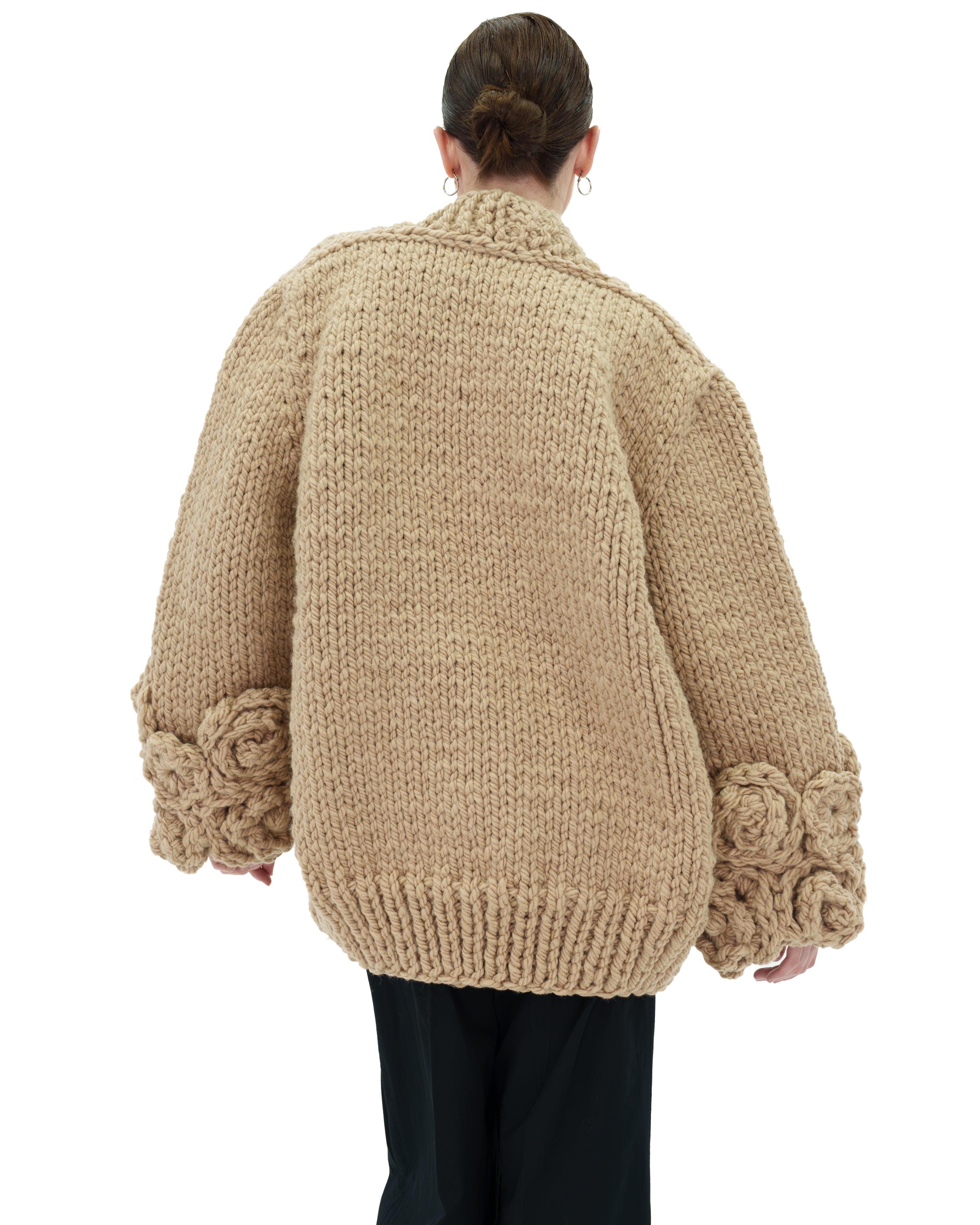 Floral Sleeves Cardigan for Women - Lightweight Open Front Knit Sweater with Floral Embroidery | Perfect for Spring Outfits, Office Wear & Casual Dates