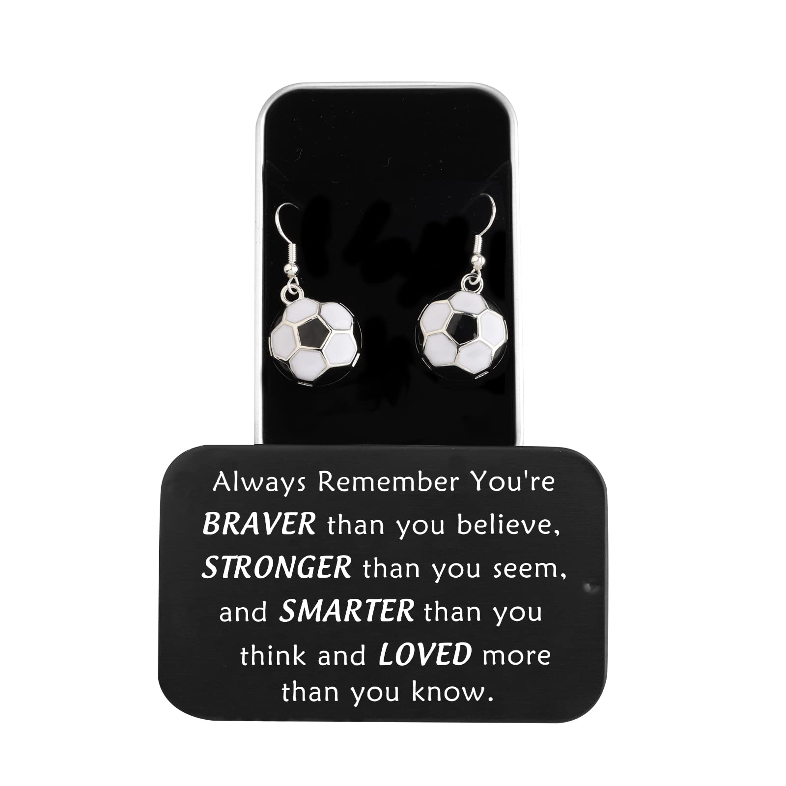 BNQL Soccer Dangle Earrings - Soccer Ball Drop Earrings for Women & Girls - Perfect Soccer Jewelry Gifts for Players, Fans & Lovers - Great for Game Days, Birthdays & Special Occasions