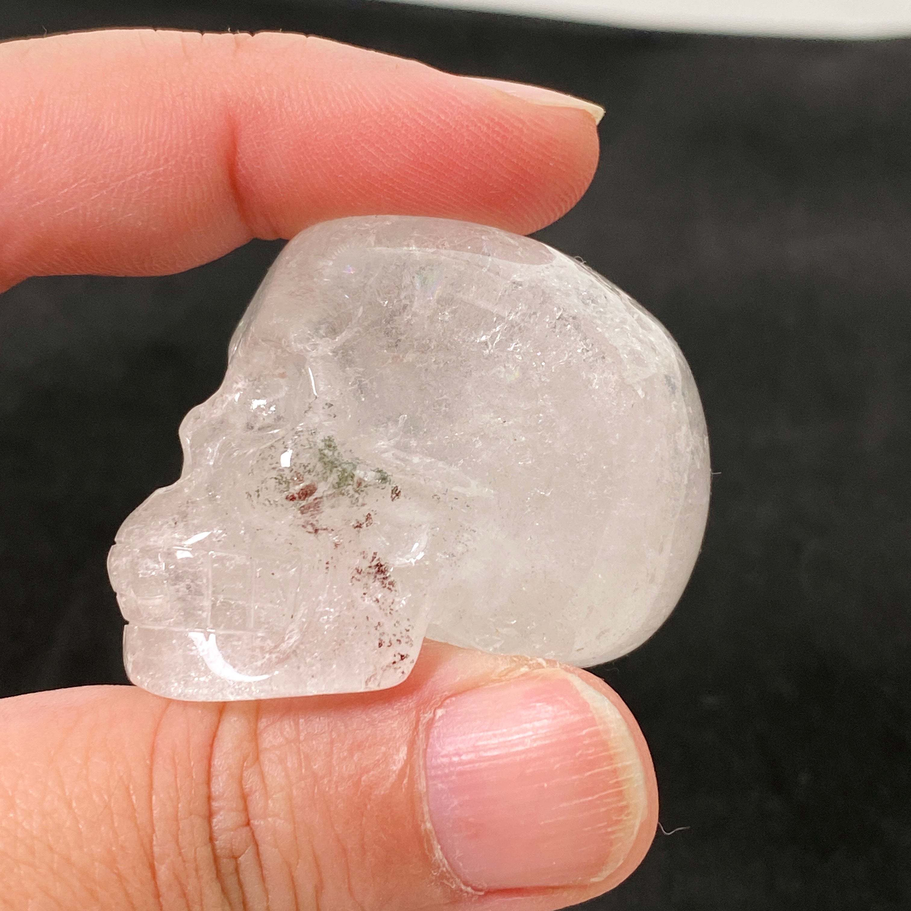 Natural Clear Quartz Crystal Skull CQSK 03 - Healing Stone for Meditation, Reiki & Spiritual Decor