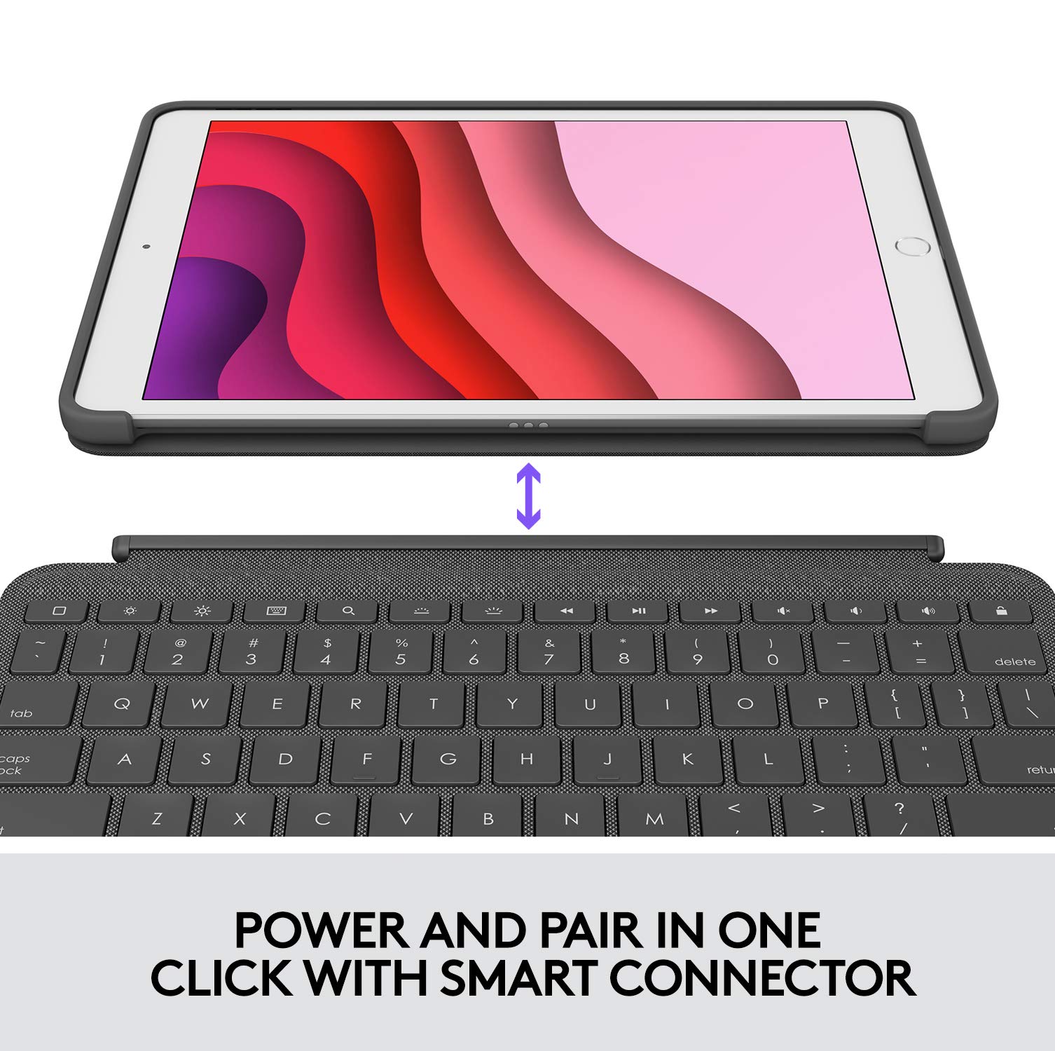 Logitech Combo Touch Keyboard Case with Trackpad for iPad 7th/8th/9th Gen - Wireless Smart Connector Technology - Graphite - Perfect for Work, Study & Creative Projects