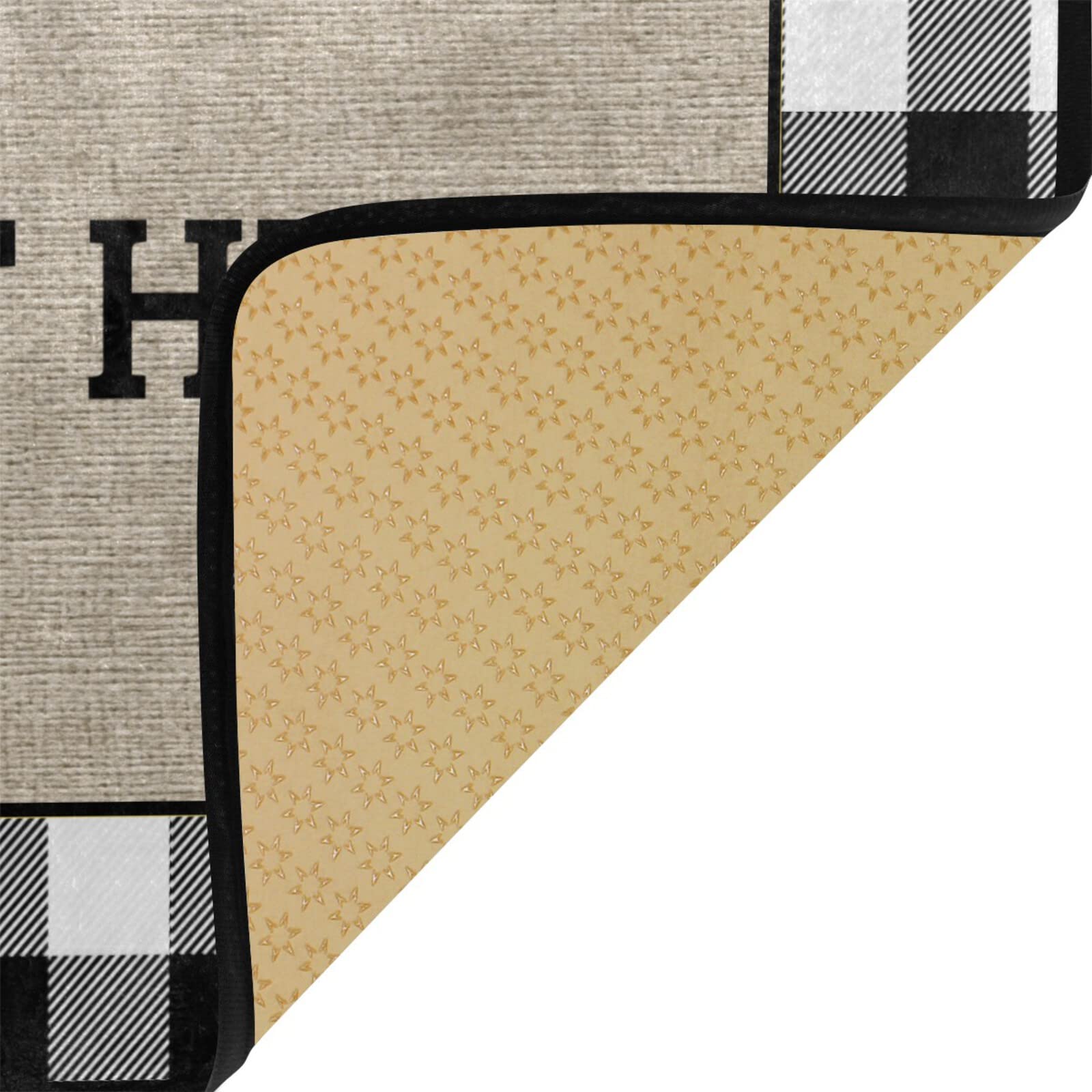 Custom White Buffalo Plaid Kitchen Rugs - Non-Slip Farmhouse Floor Mats, Cushioned & Washable Anti-Fatigue Mats for Kitchen, Laundry & Sink Areas - Personalized Home Decor (39x20 Inches) - Perfect for Farmhouse Style Kitchens, Cozy Laundry Rooms & Comfortable Standing Spaces