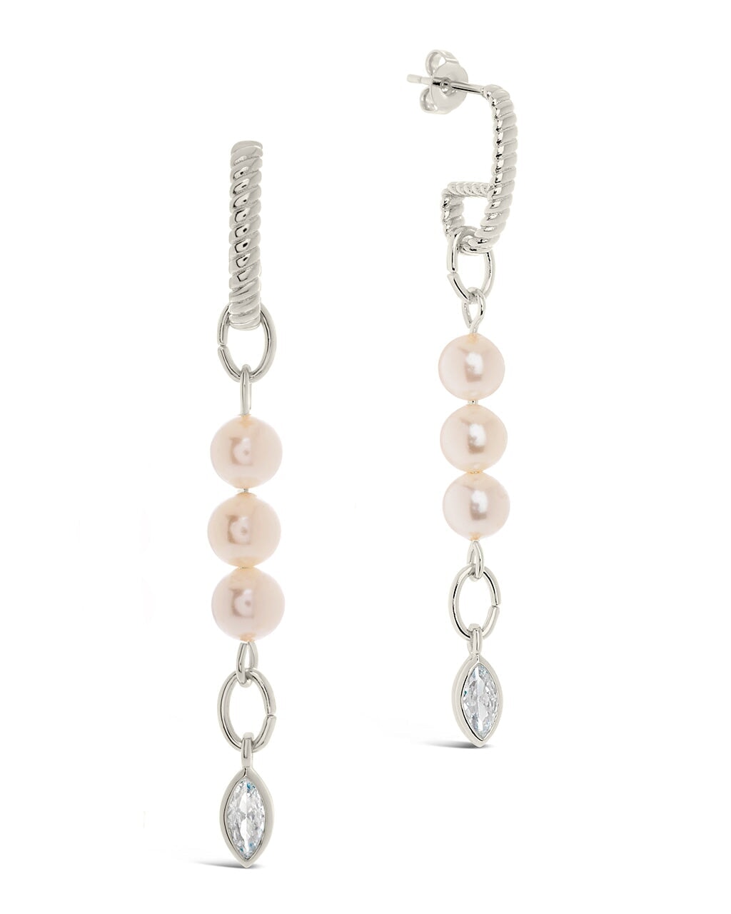 Ivanna Pearl & Chain Matching Set Jewelry - Elegant Necklace and Earrings for Women - Perfect for Weddings, Parties & Special Occasions