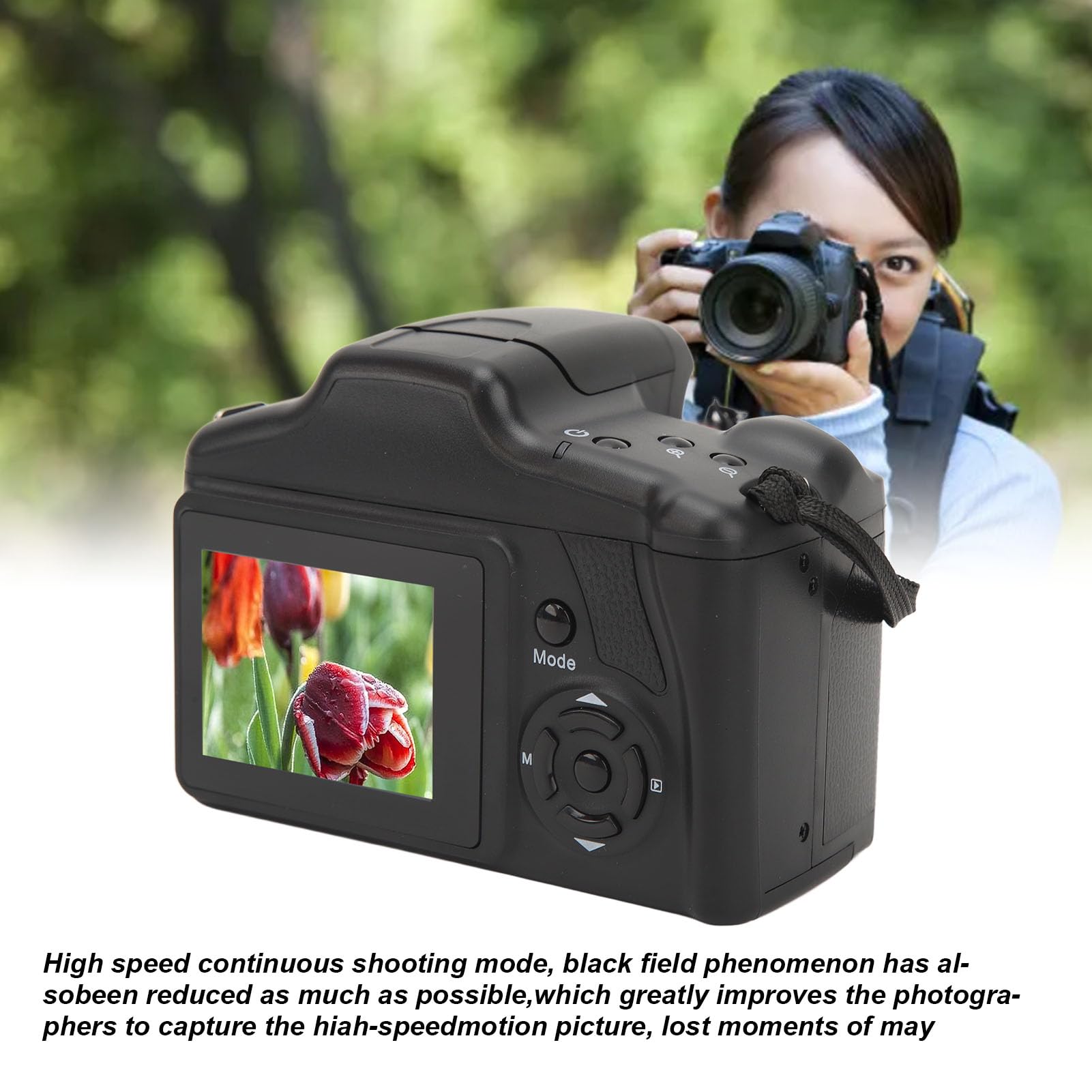 16MP Digital Camera with Anti-Shake for Vlogging - Compact ABS Body, Perfect for Travel, YouTube & Social Media Content Creation