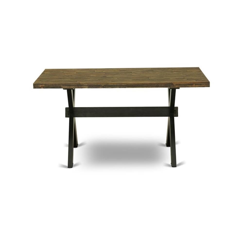 East West Furniture XT676 X-Style Solid Wood Dining Table - 36x60 Inch Rectangle Table with Stylish Legs, Multi-Color - Perfect for Modern Dining Rooms, Kitchens, and Open Concept Living Spaces