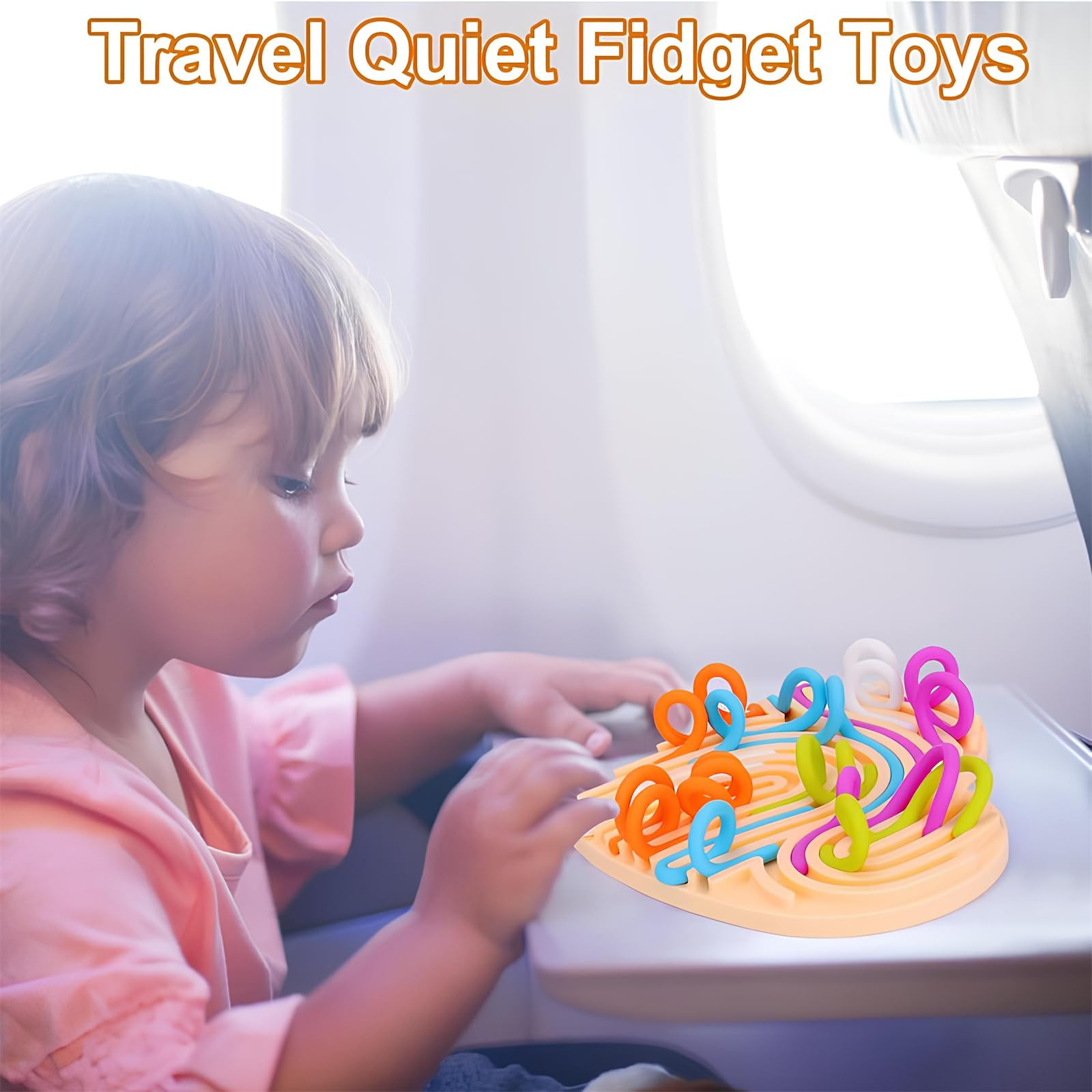 Sensory Fidget Toy for Kids & Adults - Stress Relief Travel Activity Board (Red) - Perfect for Calming & Focus