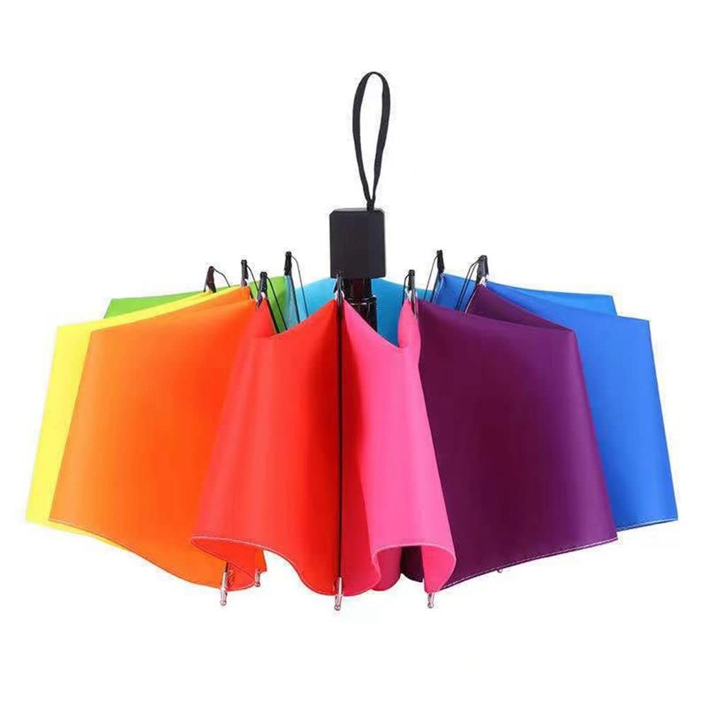 Windproof Automatic Travel Umbrella - Compact, Lightweight & Sturdy Steel Shaft - Folding Portable Design for Backpack, Car & Purse - Unisex Sun & Rain Protection - Ideal for Commuting, Travel & Outdoor Activities