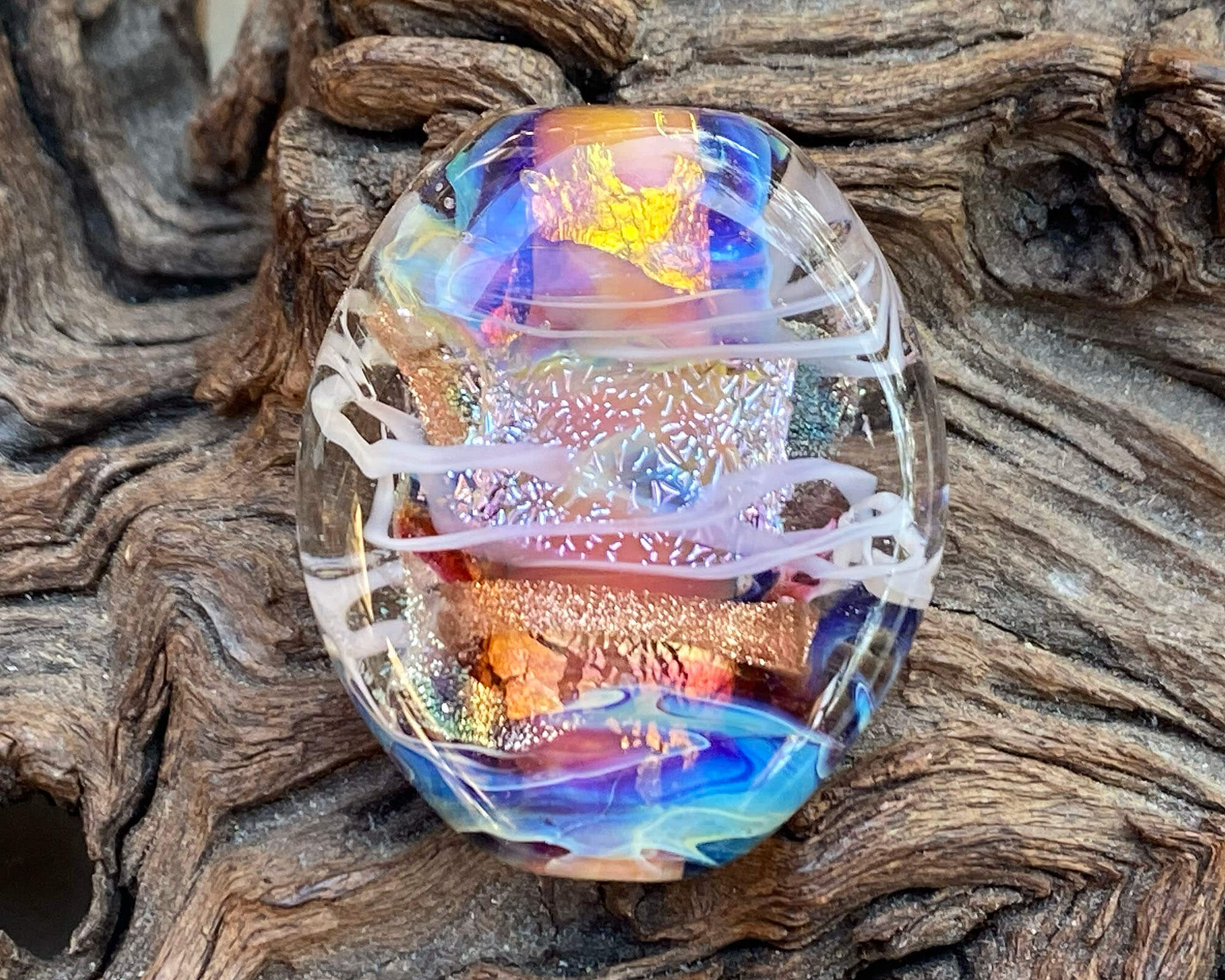 Handmade Sunset Treasure Lampwork Glass Focal Bead SRA - Perfect for Jewelry Making, DIY Crafts, and Beading Projects