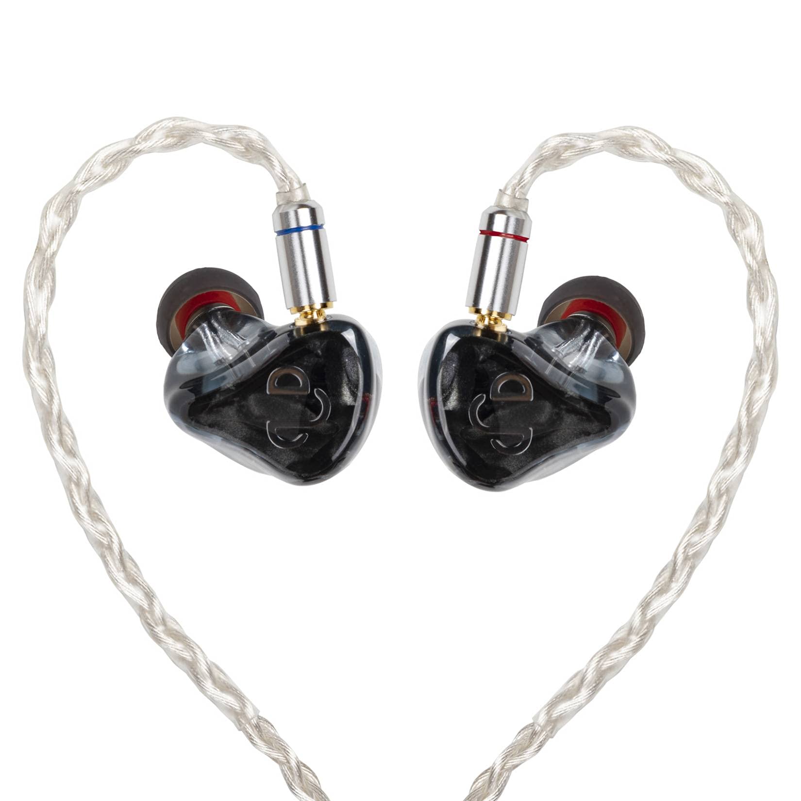 Premium M5 In-Ear Audiophile Headphones - 5 Balanced Armature Drivers, HiFi IEMs with Detachable Cables & 3 Tuning Filters (Black) - Perfect for Studio Recording, Live Performances & Critical Listening