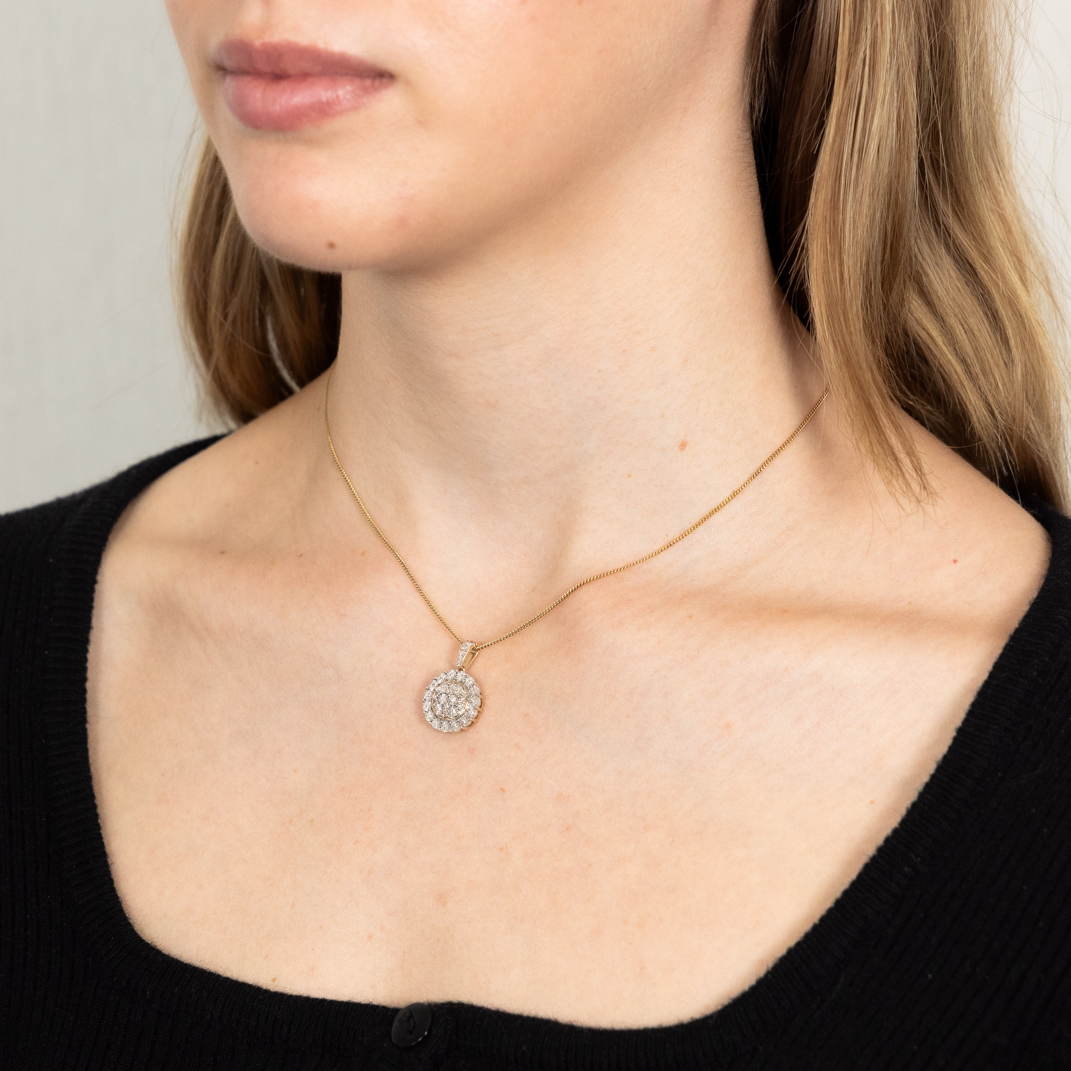 9ct Yellow Gold 1/5 Carat Diamond Pendant Necklace - Elegant Dainty Jewelry for Women - Perfect for Anniversary, Birthday & Valentine's Day Gifts