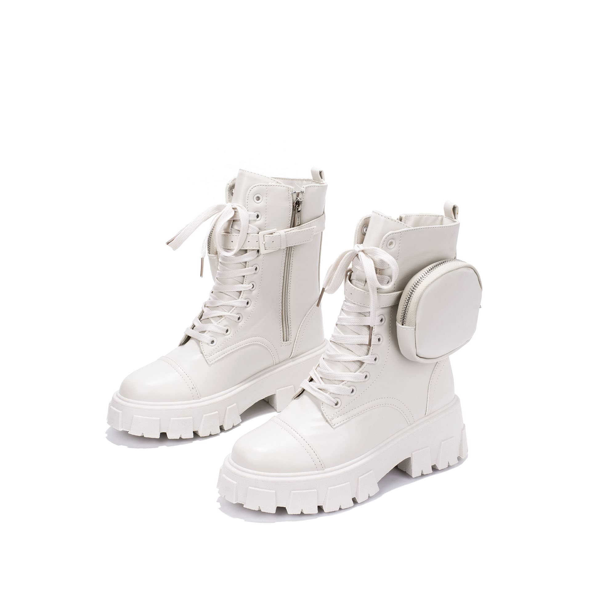Cape Robbin Monalisa Women's Combat Boots - Platform Boots with Chunky Block Heels, High Top Ankle Boots for Women | Perfect for Streetwear, Fall Fashion & Night Out Outfits