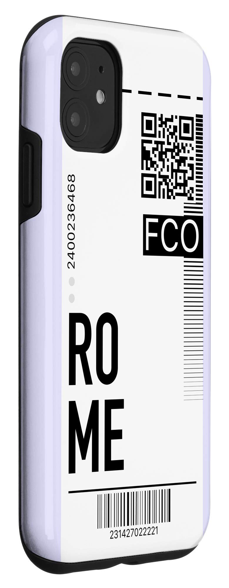 iPhone 11 Case - Rome Air Flight Ticket Design with Boarding Pass - Purple City Themed Phone Cover for Travel Enthusiasts | Perfect for Vacation, Airplane Trips & Travel Photography