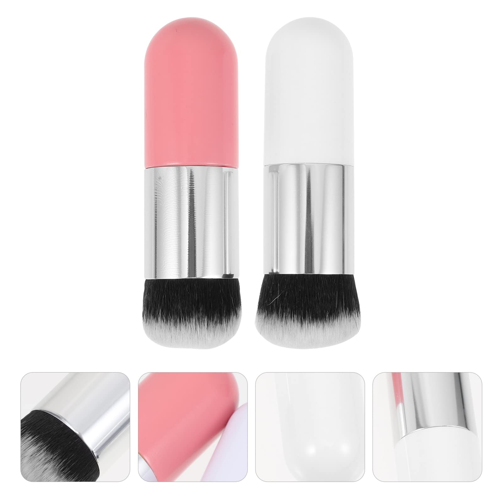 FOMIYES 4-Piece Makeup Brush Set - Foundation Brush, Bronzer Brush, Blush Brush, Travel Makeup Kit with Soft Synthetic Fibers for Flawless Face Makeup Application | Perfect for Daily Use, Professional Makeup Artists & On-The-Go Touch-Ups