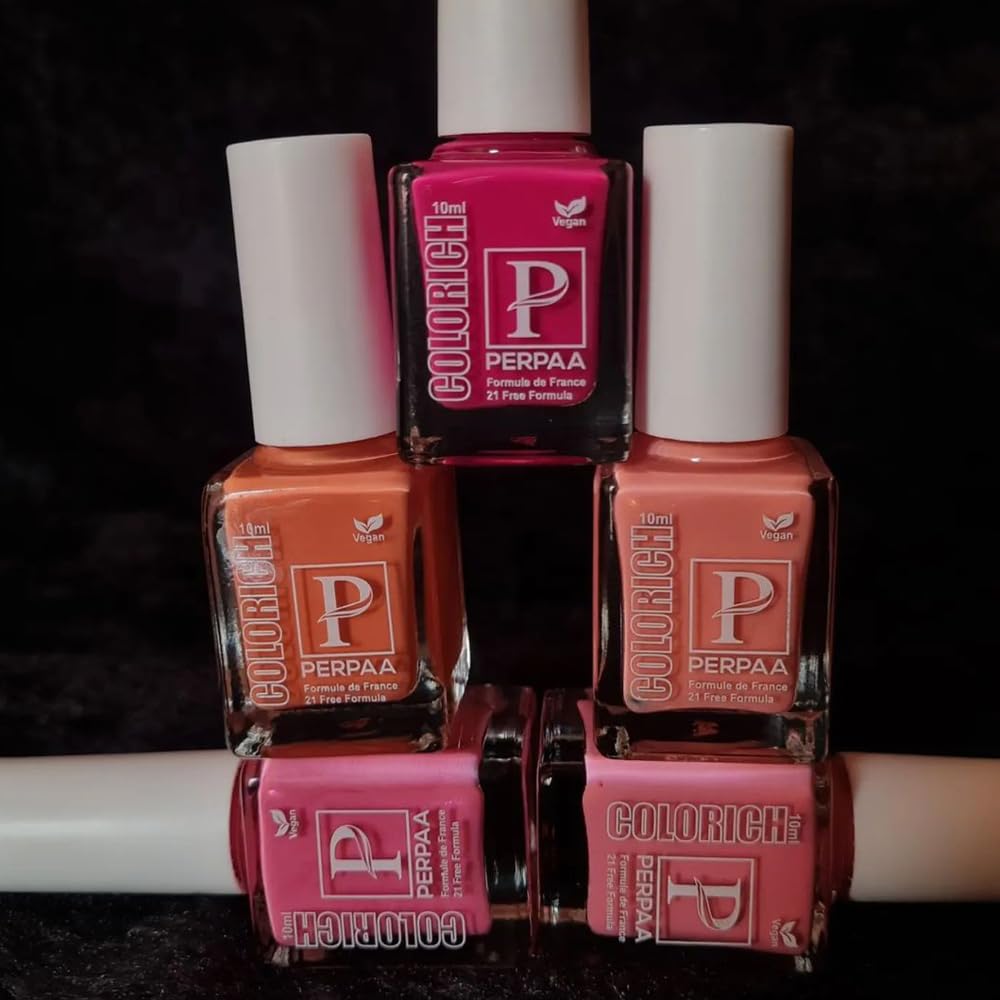 PERPAA® Vegan HD Color Gel Nail Polish Set - 3 Non-Toxic Colors (Baby Pink, Peach, Light Sea Green) for Manicure, Pedicure & Nail Art | Cruelty-Free & Long-Lasting