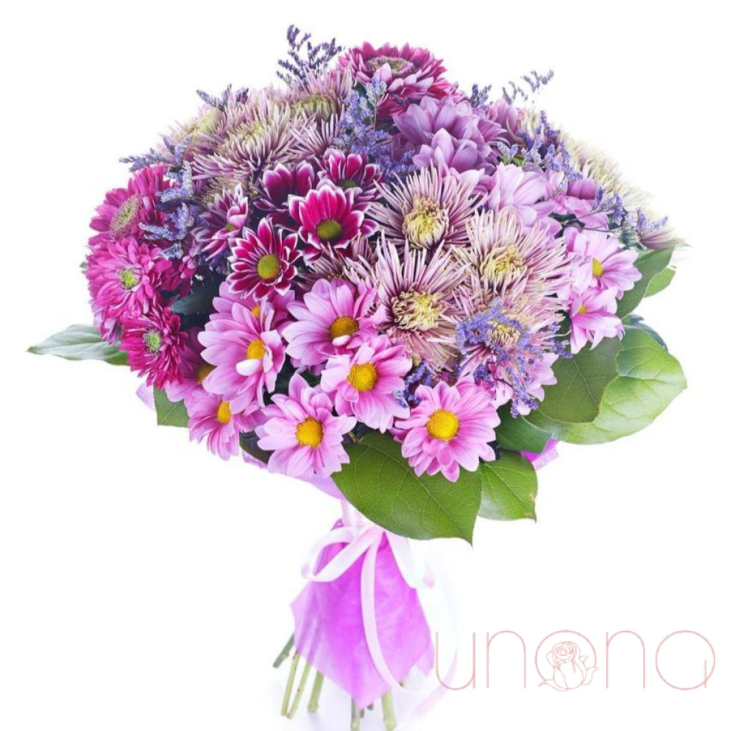 Premium Amorant Chrysanthemum Bouquet - Fresh Cut Flowers for Home Decor, Wedding Centerpieces & Gift Giving