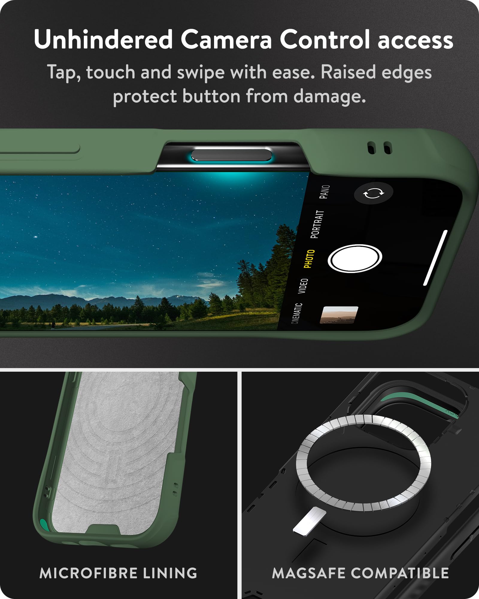 Mous iPhone 16 Pro Case MagSafe Compatible - Limitless 6.0 Protective Shockproof Phone Cover - Forrest Green - Perfect for Outdoor Adventures & Daily Protection