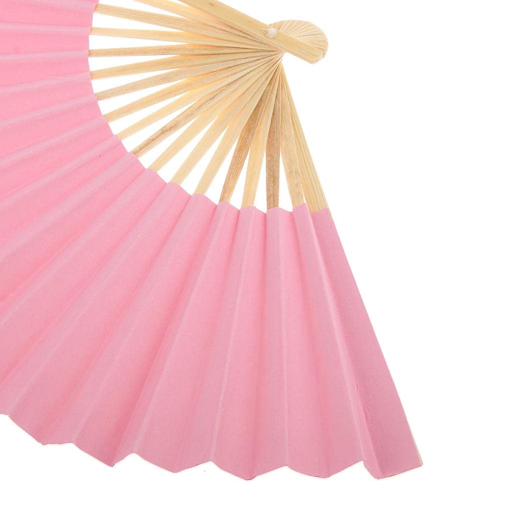 Elegant DIY Pink Bamboo Hand Fan for Painting & Crafts - Summer Cooling Gift