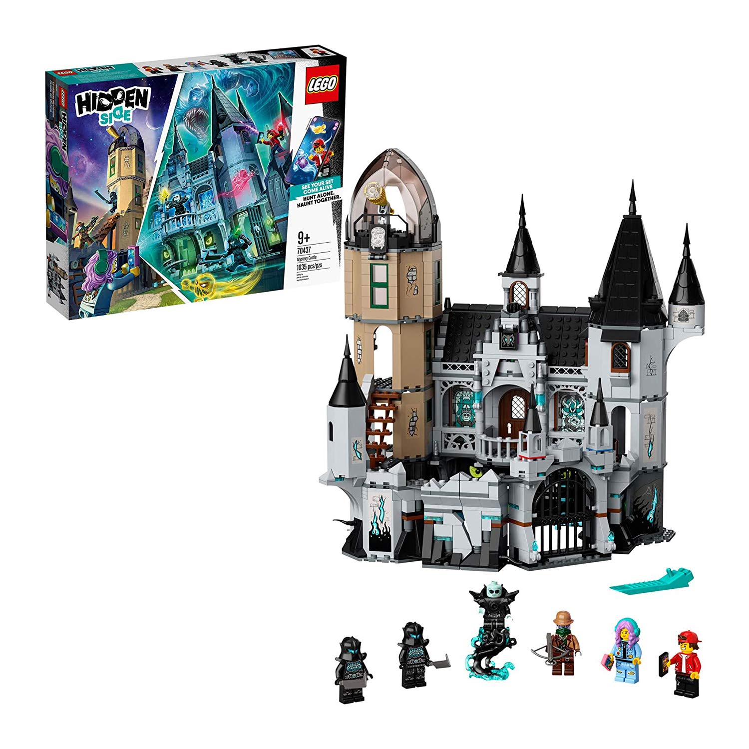 LEGO Hidden Side Mystery Castle 70437 Building Kit - 1,035-Piece AR Ghost Hunting Toy with App Control, Includes Jack & Parker Minifigures - Perfect for Kids' Halloween Play & Interactive Adventure Games