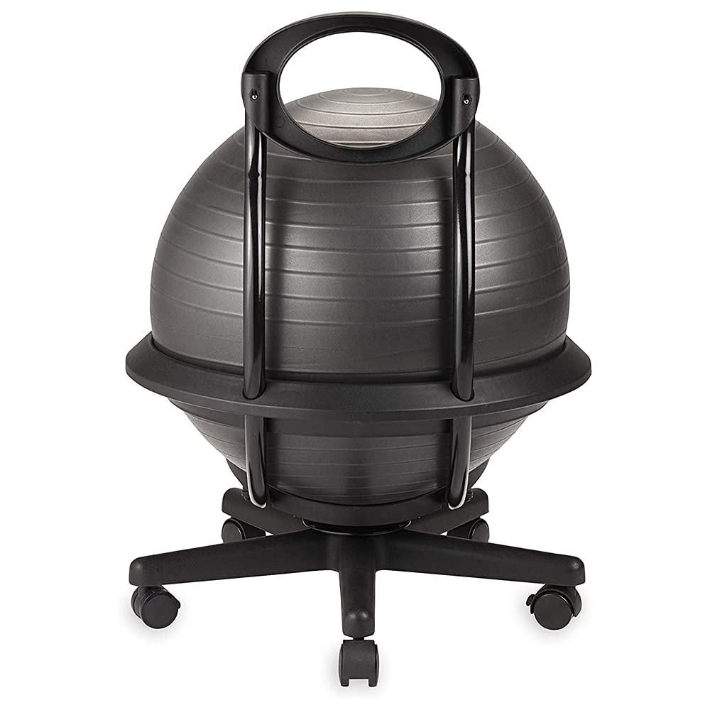 Gaiam Ultimate Balance Ball Chair with Swivel or Standard Base - 52cm Anti-Burst Stability Ball for Yoga, Exercise & Ergonomic Office/Home Desk Seating - Includes Air Pump & Workout Guide - Perfect for Active Sitting, Core Workouts & Posture Improvement