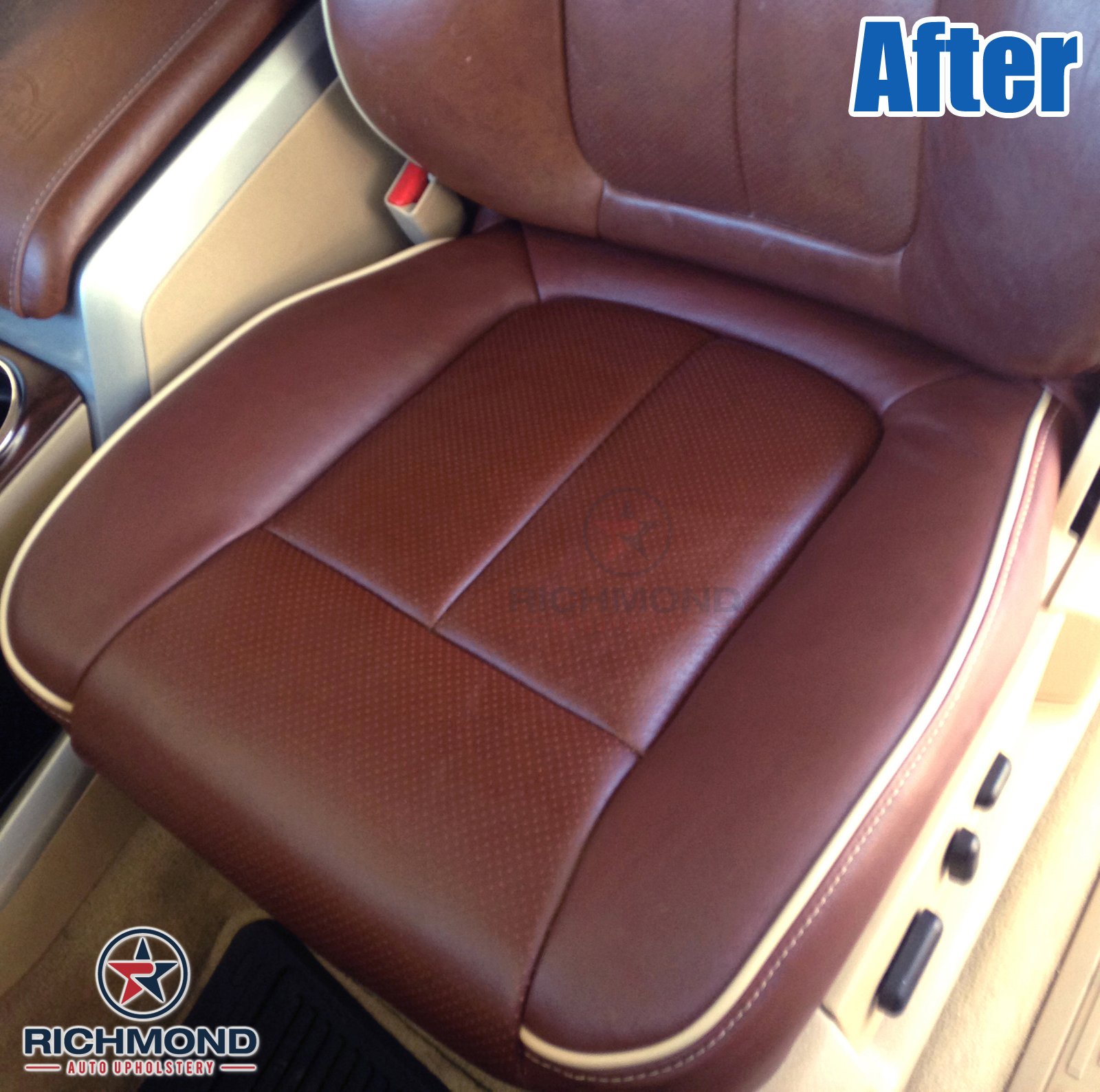 Premium Perforated Leather Seat Cover for 2010 Ford F150 King Ranch - Passenger Bottom Replacement | Auto Upholstery Upgrade for Comfort & Style | Perfect for Road Trips & Daily Commutes