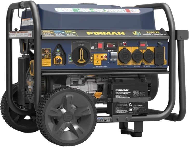 Firman T09275 Tri Fuel Generator 9200W/11400W 120V/240V 50 Amp Electric Start with CO Alert - Portable Power Solution for Home Backup, Camping & Emergency Use