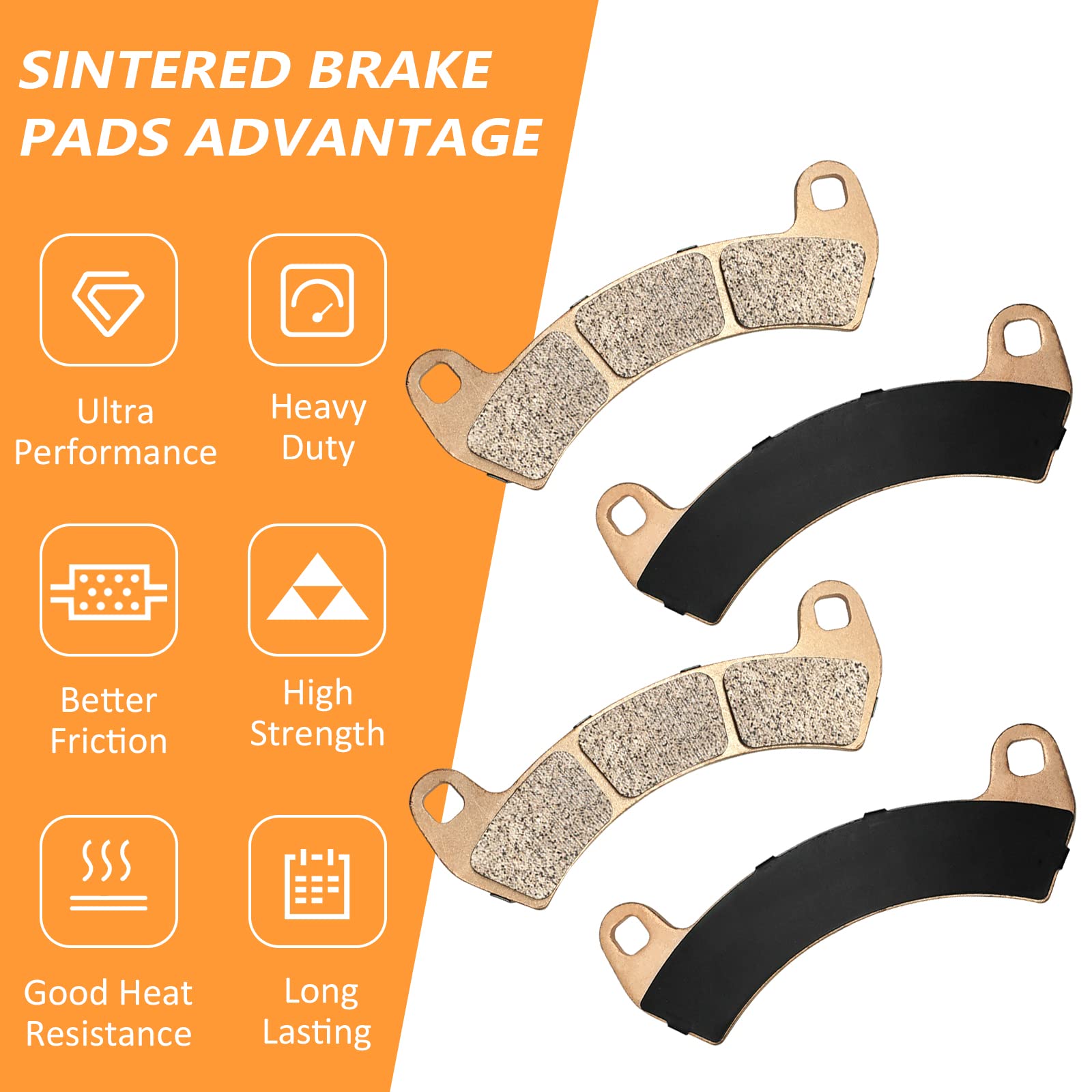 Polaris RZR Turbo RZR PRO XP General XP 4 1000 Front Right Brake Caliper with Sintered Pads - OEM# 1912474 1913240 - Perfect for Off-Road ATV & UTV Brake System Replacement & Repair