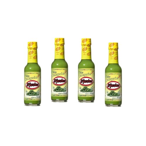 El Yucateco Jalapeno Hot Sauce 5 oz. (4-Pack) - Spicy Mexican Green Pepper Sauce for Tacos, Burritos, Nachos & Grilling - Authentic Flavor Heat