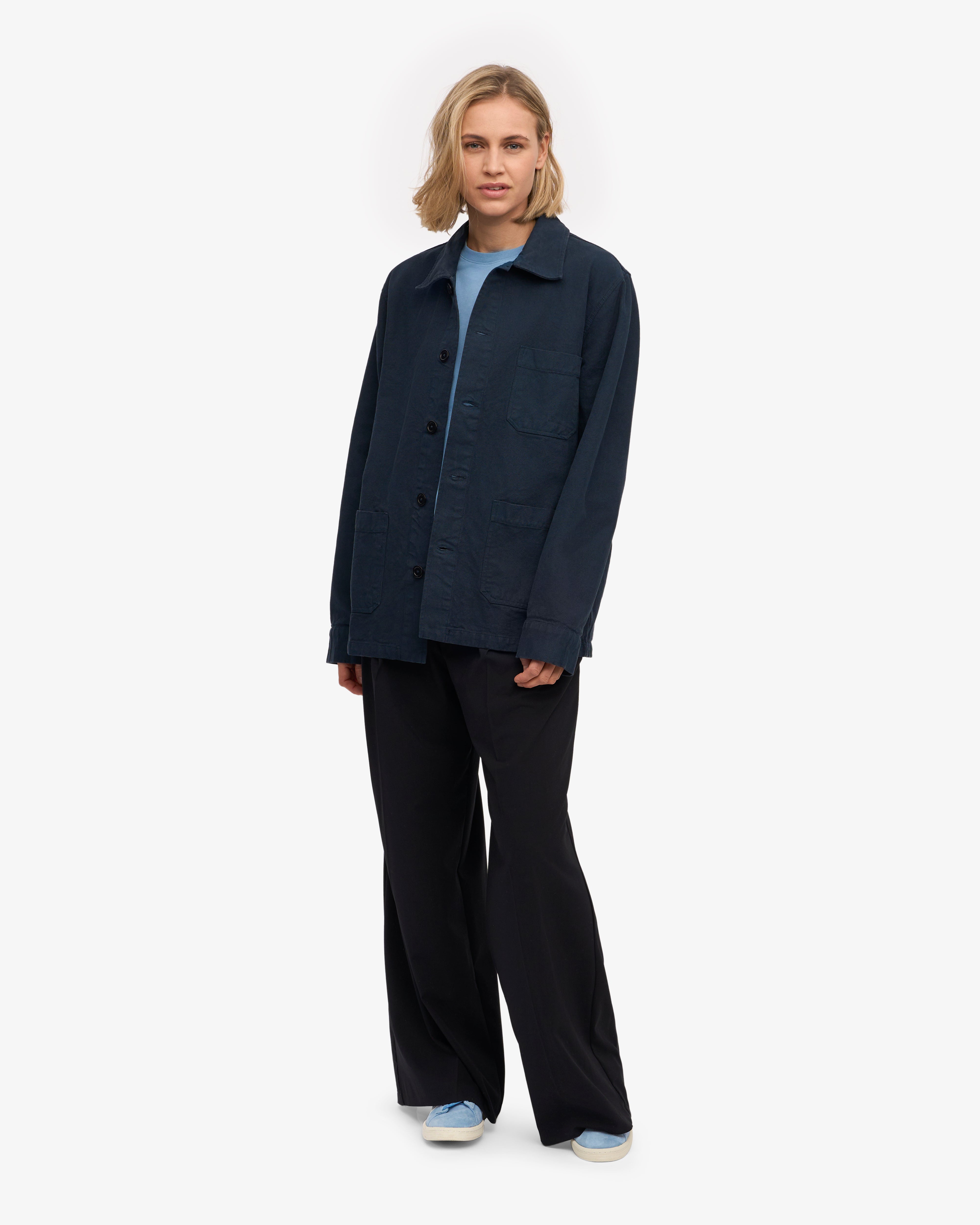 Premium Organic Cotton Workwear Jacket for Men & Women - Navy Blue | Durable & Comfortable for Construction, Farming & Outdoor Jobs