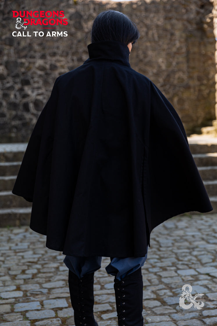 Dungeons & Dragons Rogue Cape - Black Cloak for Cosplay, LARP & Fantasy Roleplaying | Perfect for D&D Adventurers & Halloween Costumes