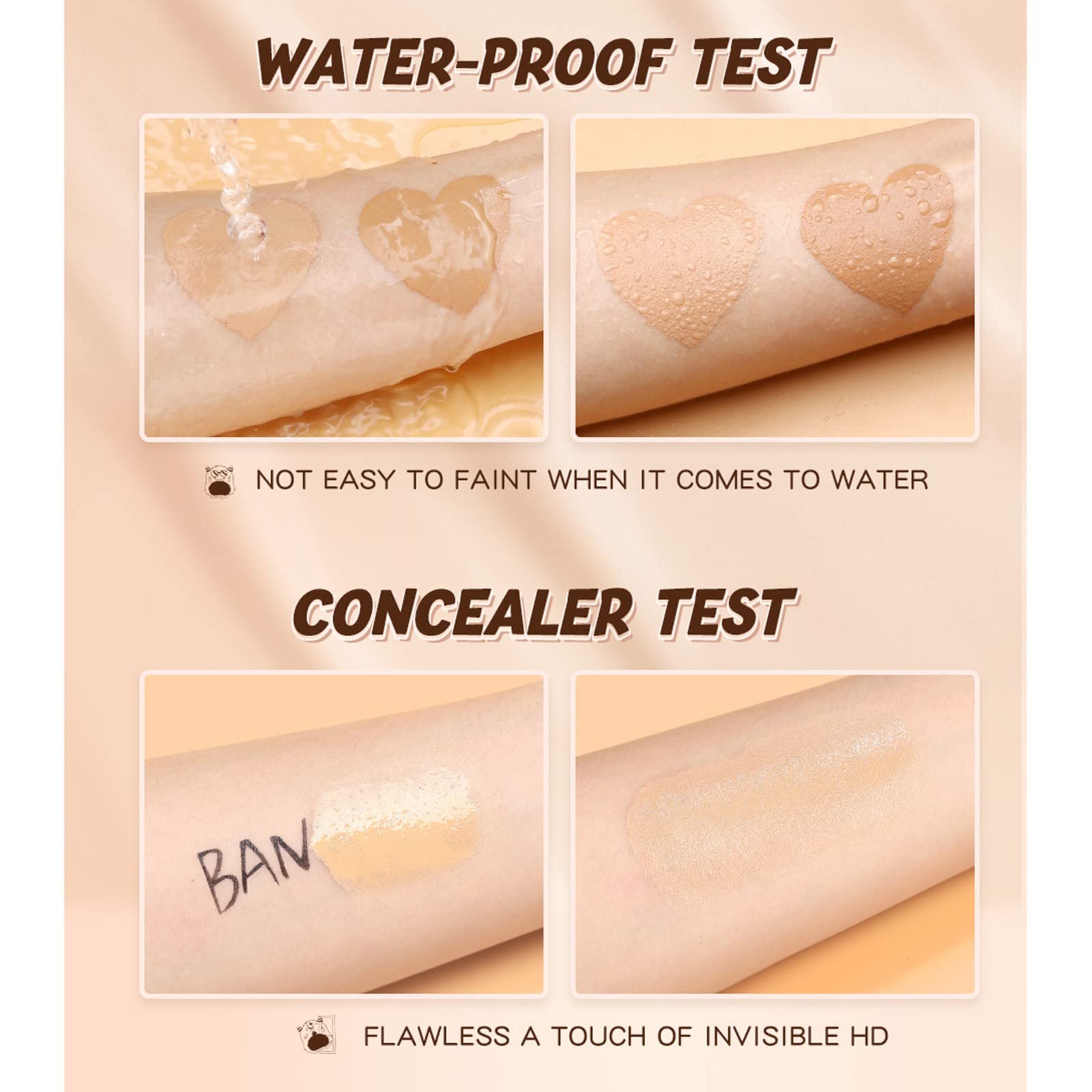 Korean Creamy Soft Concealer - Liquid Animal Foundation for Brightening & Nourishing Skin Tone | Long-Lasting Makeup for Daily Use & Special Occasions
