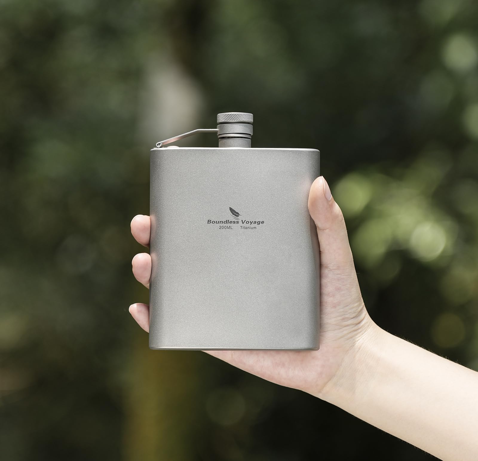 Premium Titanium Ultra-Light Hip Flask with Funnel - Portable Camping Whiskey Bottle for Outdoor Adventures, Picnics & Travel Accessories