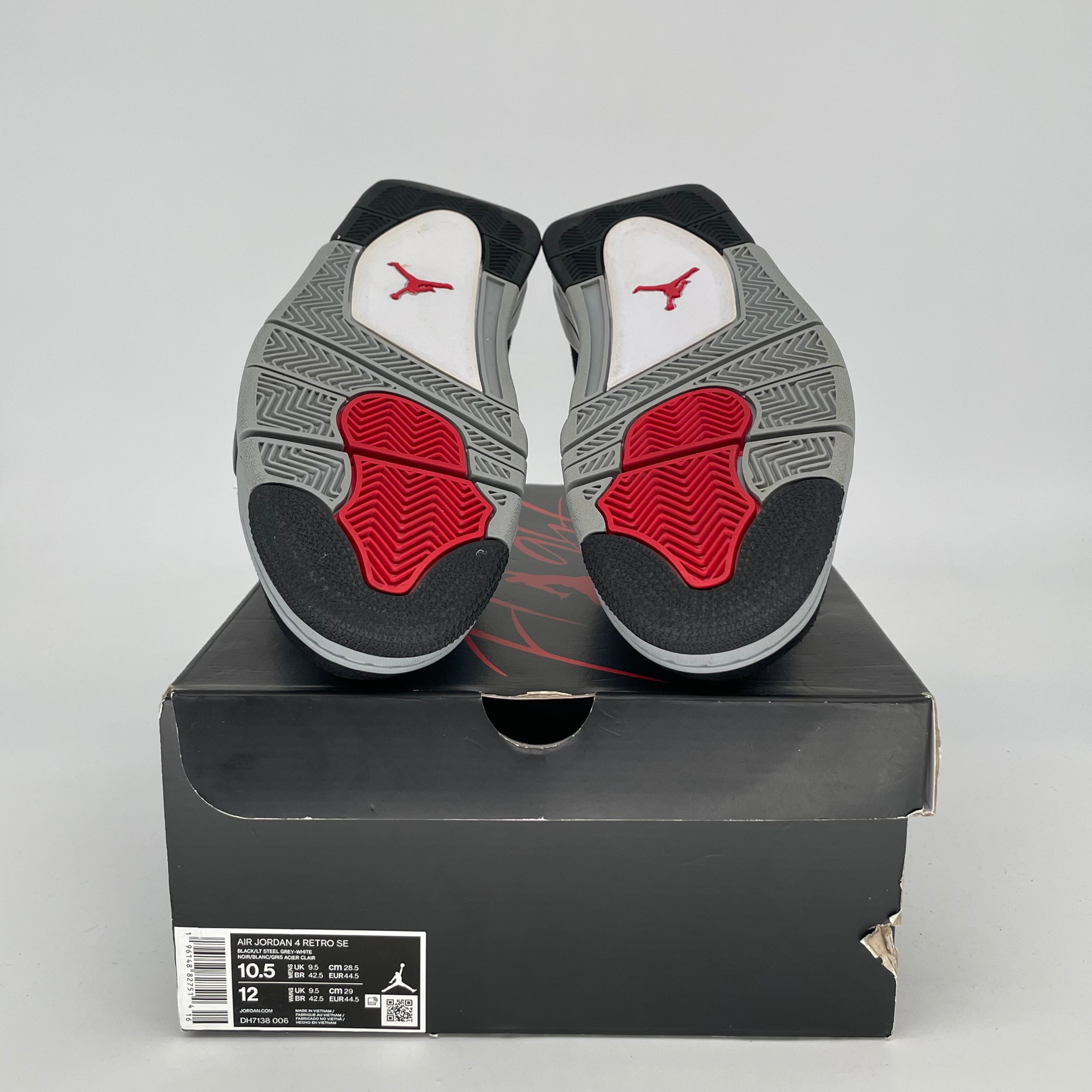 AIR JORDAN 4 Black Canvas Men's Basketball Shoes - Size 10.5/12W (DH7138-006) | Retro Sneakers for Streetwear & Casual Outfits