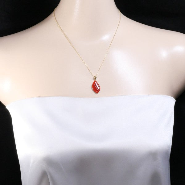 18K Yellow Gold Coral Necklace - Elegant Handmade Jewelry for Women, Perfect for Weddings, Parties & Special Occasions