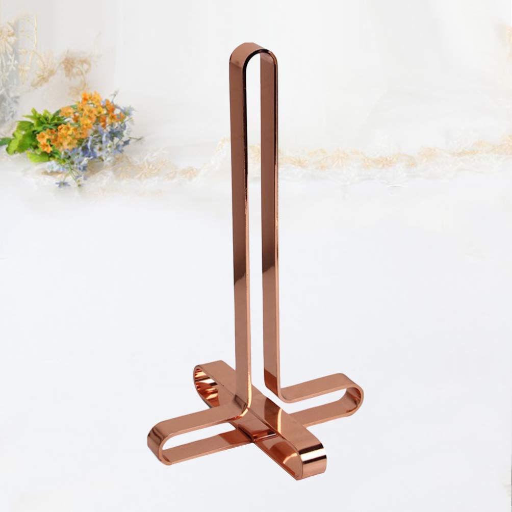 Rose Gold Paper Towel Holder & Dispenser - Sturdy Kitchen, Bathroom, Hotel Towel Stand for Home & Commercial Use | Elegant Storage Solution for Paper Towels & Toilet Paper Rolls