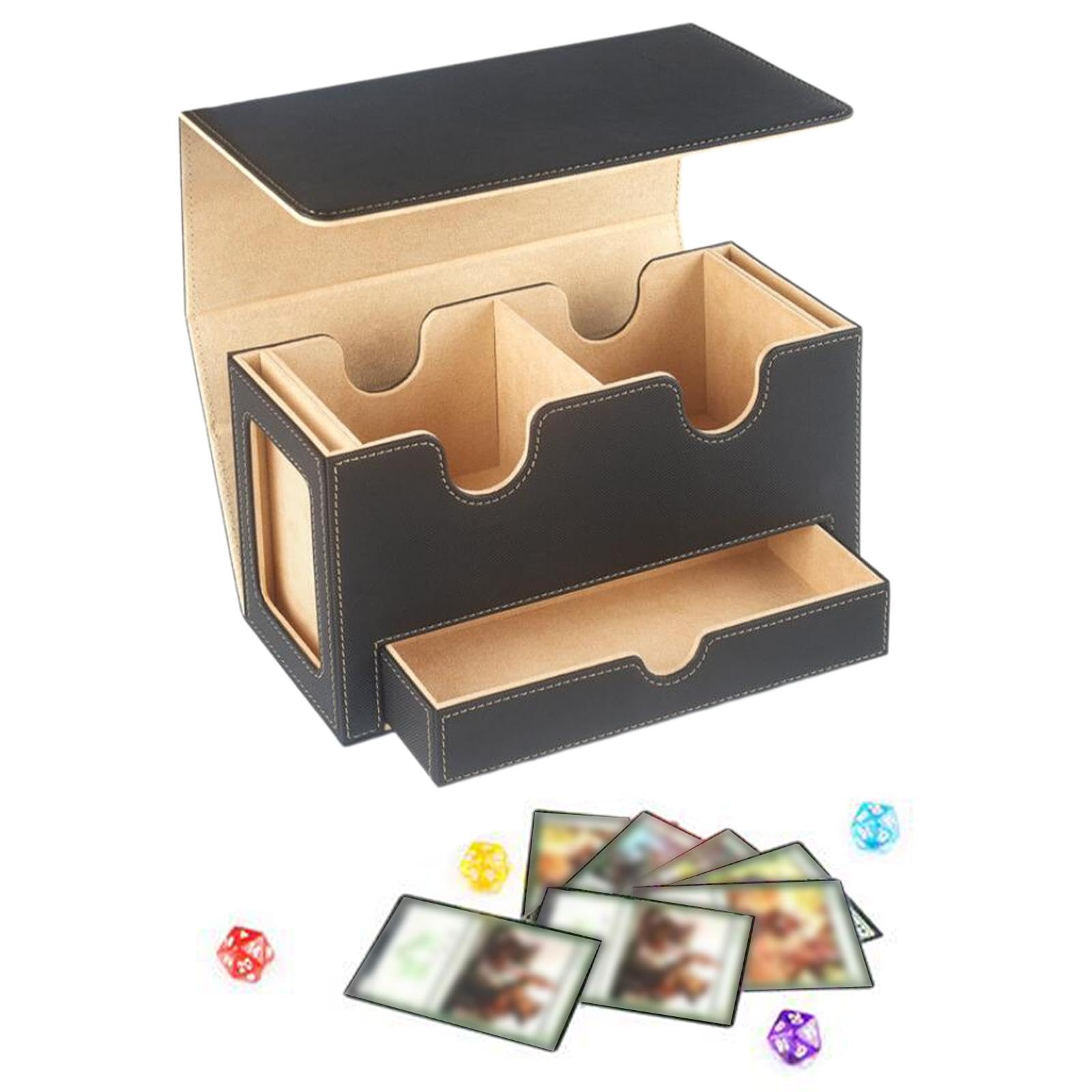 Premium 320+ Card Deck Holder - Durable Protective Storage Case for Trading Cards (Khaki) | Perfect for MTG, Pokemon & Collectible Card Games