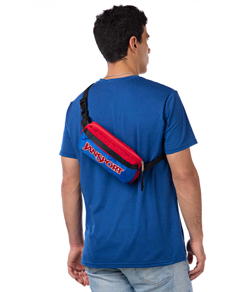 JanSport Washington Waist Pack - Lightweight & Durable Fanny Pack for Men & Women - Adjustable Belt Bag for Travel, Hiking & Everyday Use (Red Tape)