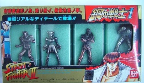 Bandai 1992 Street Fighter Metal Iron Part Vol 1-4 Mini Collection Trading Figure Set - Rare Vintage Action Figures for Collectors, Gaming Room Decor & Nostalgic Gift