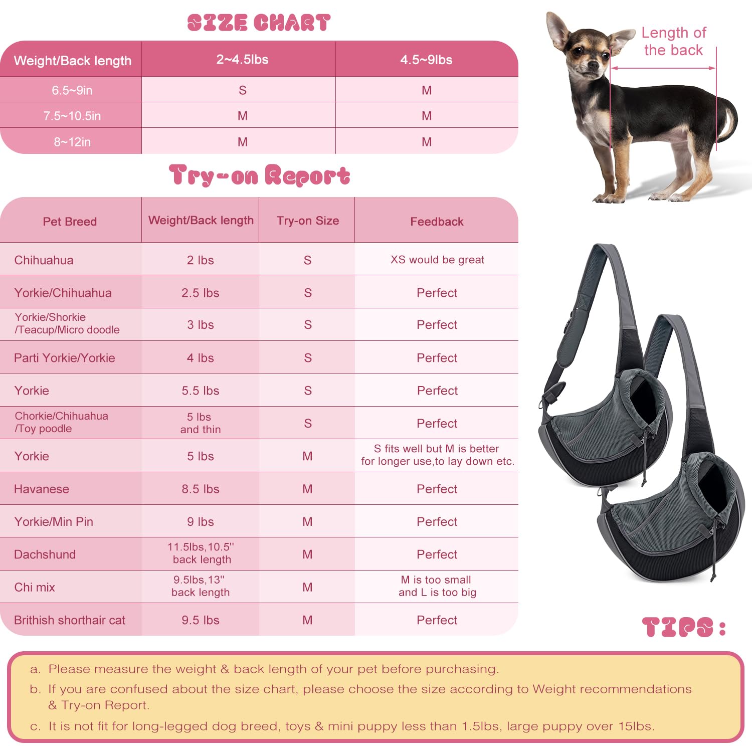 YUDODO Adjustable Mesh Pet Sling Carrier - Hands-Free Dog & Cat Satchel Bag for Small to Medium Pets (Up to 5 lbs) - Perfect for Travel, Hiking & Outdoor Adventures (Black)